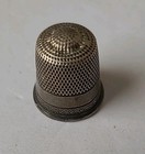 Antique Simons Brother Sterling Silver Cathedral Floral Sz11 Sewing Thimble 