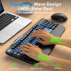 Wireless Keyboard And Mouse Combo  Ergonomic Keyboard With 6 Multimedia Keys  2 