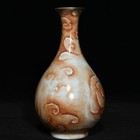 7 china Antique Song Porcelain Ru Kiln Mark Gilt Flower Bird Yuhuchun Vase