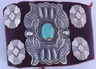 Heavy Native American  Navajo Ketoh Bow Guard Bracelet Turquoise Sterling Silver