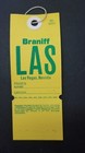 Las Las Vegas Nevada Braniff Airlines 1970s Luggage Tag Baggage Paper T8564