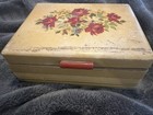 Vintage Jewelry Or Cosmetic Wooden Box W mirror In Lid