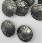 Genuine Us Buffalo Indian Head Nickel Domed Shank Coin Buttons Lot Of 10 Crafts