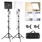 2-pack 14  Led Studio Lights Kit With Adjustable Stands   Phone Holder For Video