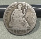 1855 O Seated Liberty Half Dollar   Rare Old Coin   
