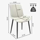 Upholstered White Pu Leather Dining Chairs With Metal Legs Ergonomic Wave Design