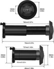 Door Viewer Peephole  220-degree Solid Brass Peep Hole For Front Black 