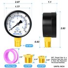 Well Pump Pressure Gauge 0-30 Psi 2  Dial 1 4  Npt Hex Bushing Lower Mount