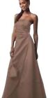 New  150 David s Bridal Strapless Gown Drape Brooch 8567 Mothee Bride Taupe 4