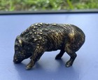 Amazing Antique Austrian Vienna Cold Painted Bronze Figure Of Black Boar