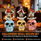Halloween Skeleton Statue Set Of 3  See Speak Hear No Evil Figurines Decorations