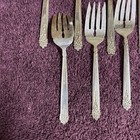7 Vintage King Edward Silverplate Salad Forks Good Condition 