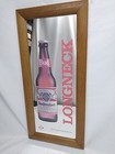 Vintage Budweiser Wooden Framed Beer Bottle Mirror 1989 80s Man Cave Bar Garage 