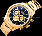 Invicta Men Specialty Chronograph Blue 18kt Gold Dial Bracelet 48mm Ss Watch