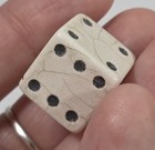  6  Vintage White Dice Mixed Lot W one Bone Dice