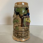Vintage German Musical Lidded Beer Stein Decorated With Dancing Figures No Lid 
