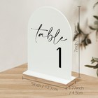 White Arch Wedding Table Numbers 1-10 With Stands 5x7  Acrylic Signs Set