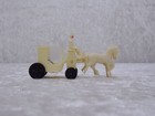 Stbaap - Miniature Plastic Chariot With Bride And Groom - Vintage - 7 5cm