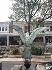 Folky Copper Eagle Weathervane With Balls And Stand  Verdigris Patina