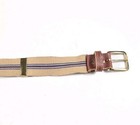 Vintage Retro 70s 80s Striped Twill Stretch Belt Adjustable 