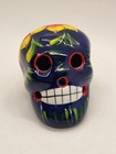 Talavera Day Of The Dead Skull Handmade Mexican Folk Art Pottery Sunflowers 2 75