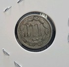 1865  Three Cent Nickel  Fine vf Details  Full Liberty