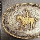 Tex-tan Sterling Front 925 Belt Buckle Vtg 1960s Western Cowboy Rodeo Horse