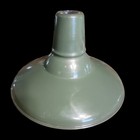 Vtg Green Industrial Light Shade Salvage Enamel Gas Station Barn Farmhouse 14 d 