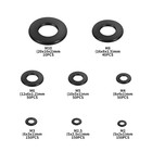 650 Pcs Black Nylon Flat Washer Assortment Kit  Round Flat Nylon Washers For Hou