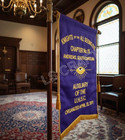 Custom Masonic Knights Banner Embroidered Purple Satin Lodge Decor