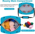 Ibfun Crochet Yarn Knitting Bag 2 Pcs Storage Organizer Large  L-blue 