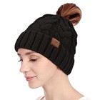 Ponytail Beanie For Women Winter Warm Beanie Tail Messy High Bun 1 Pcs Hat