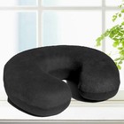 Premium U-shaped Travel Pillow     Black Memory Foam Neck   Head Support