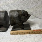 Cast Iron Pig Bookends Pair Farmhouse Rustic Heavy Metal Hog Decor