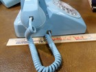   B   Working 1965 Western Electric Bell Turquoise Desk Rotary Phone Model 500