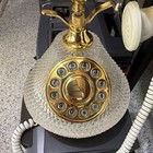Vintage retro Corded Rotary Dial Telephone 1 Line Gold Clear W  White Handset