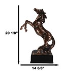 Large 20 h Western Black Beauty Prancing Horse Bronzed Resin Figurine With Base