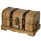 Vintage Wooden Treasure Chest Box With Combination Lock  10 x6 x6   Rustic Decor