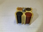 Vintage Rare Marbled Butterscotch Catalin bakelite Poker Chip Caddy W 100  Chips