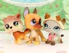 3x Lps Great Dane Grey Short Hair Wolf Toy Figure Pets Kids Gift Collect Aniaml