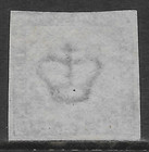 Denmark Scott 3 Used Fine - 1855 2s Blue Issue - Royal Emblems