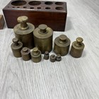 Brass Weight Set For Balance Scale Brass Stamped In Wooden Box Partial Sets