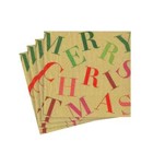 Caspari  Merry Christmas Toss Paper Cocktail Napkins - 20 Per Package