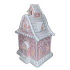 Christmas Pink White 14  Victorian Led Village Icing Gingerbread House Decor