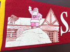 Vintage 1950s Santa Claus Land Indiana Pennant Banner Souvenir Christmas Decor