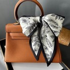 Fashion Print Hair Ribbon Scarf Women Neck Tie Bag Scarfs Satin Silk Skinny