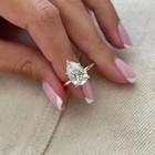 5 00ct Pear Cut Real Moissanite Solitaire Engagement Ring 14k Yellow Gold Plated