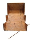Antique Wooden Puzzle Folding Oak Box For Singer Sewing Attachments Empty As Is