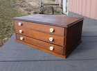 Antique Walnut 3 Drawer Spool Cabinet Or Jewelry Cabinet Felt Lined 1890s