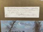 C1900 French Painting W  2 Admiration Notes  Framed John Willis Art Shop Detroit